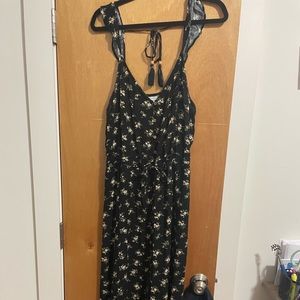 american eagle maxi tie front floral pattern dress